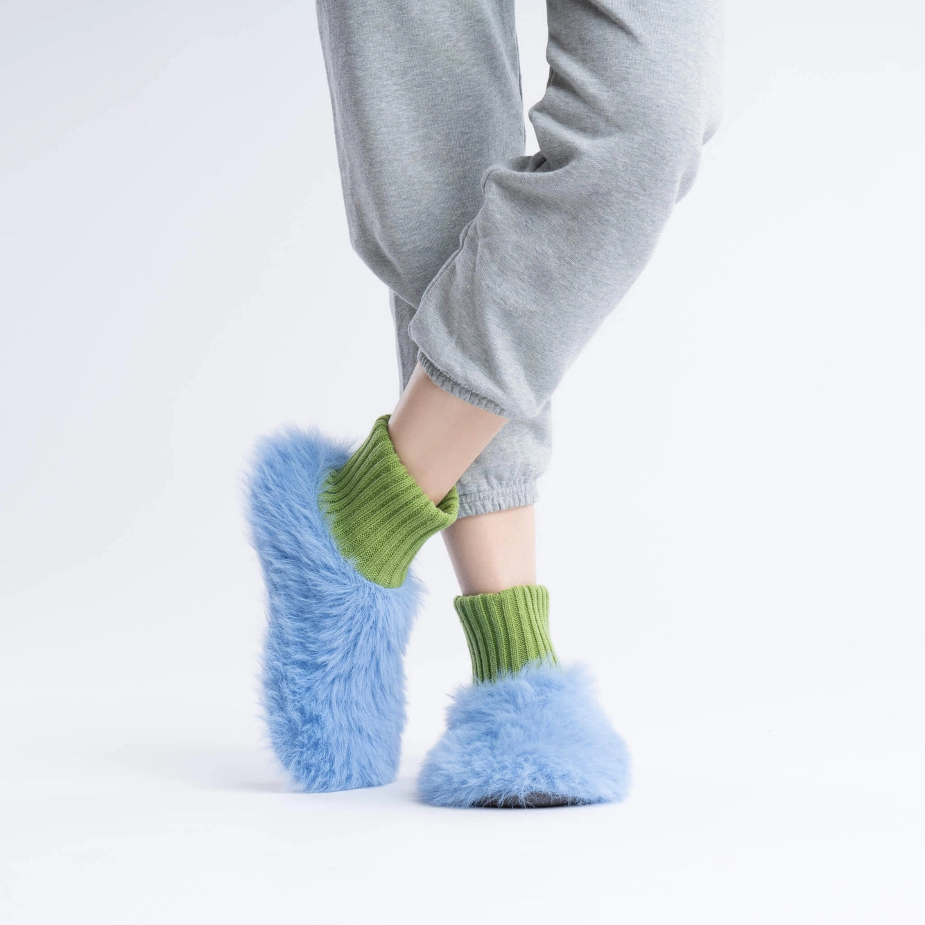 Periwinkle Furry Sock Slippers