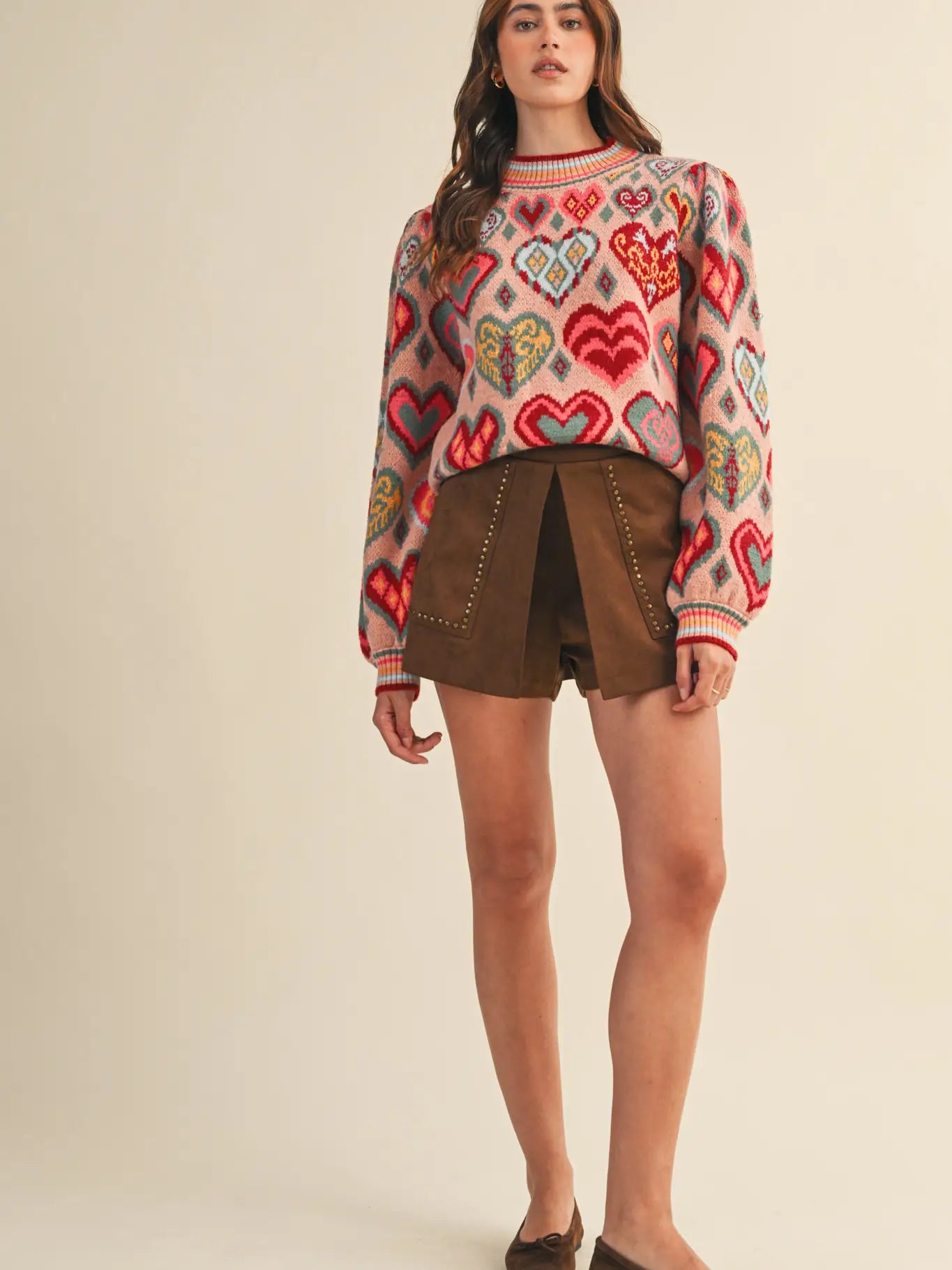 Pink Mix Heart Sweater