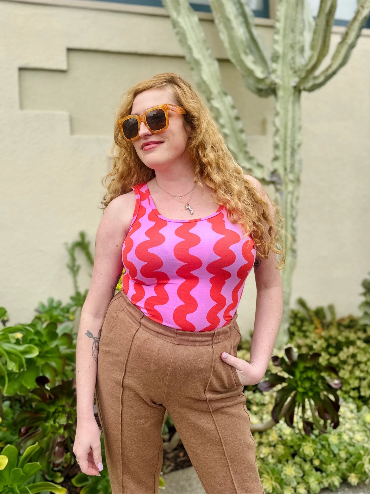 Pink Squiggle Everyday Tank by Nooworks