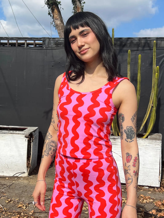 Pink Squiggle Everyday Tank by Nooworks
