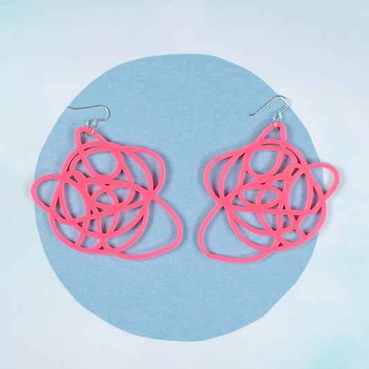 Pink Statement Earrings - Grande