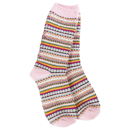 Pink Stripe Weekend Fairisle Socks