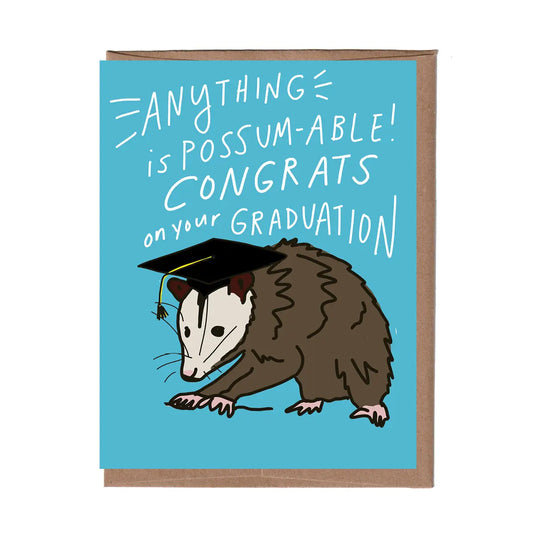 Possum Graduation Greeting Card