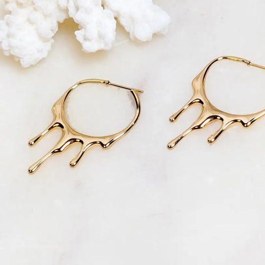 Rain 24K Gold Plated Hoops