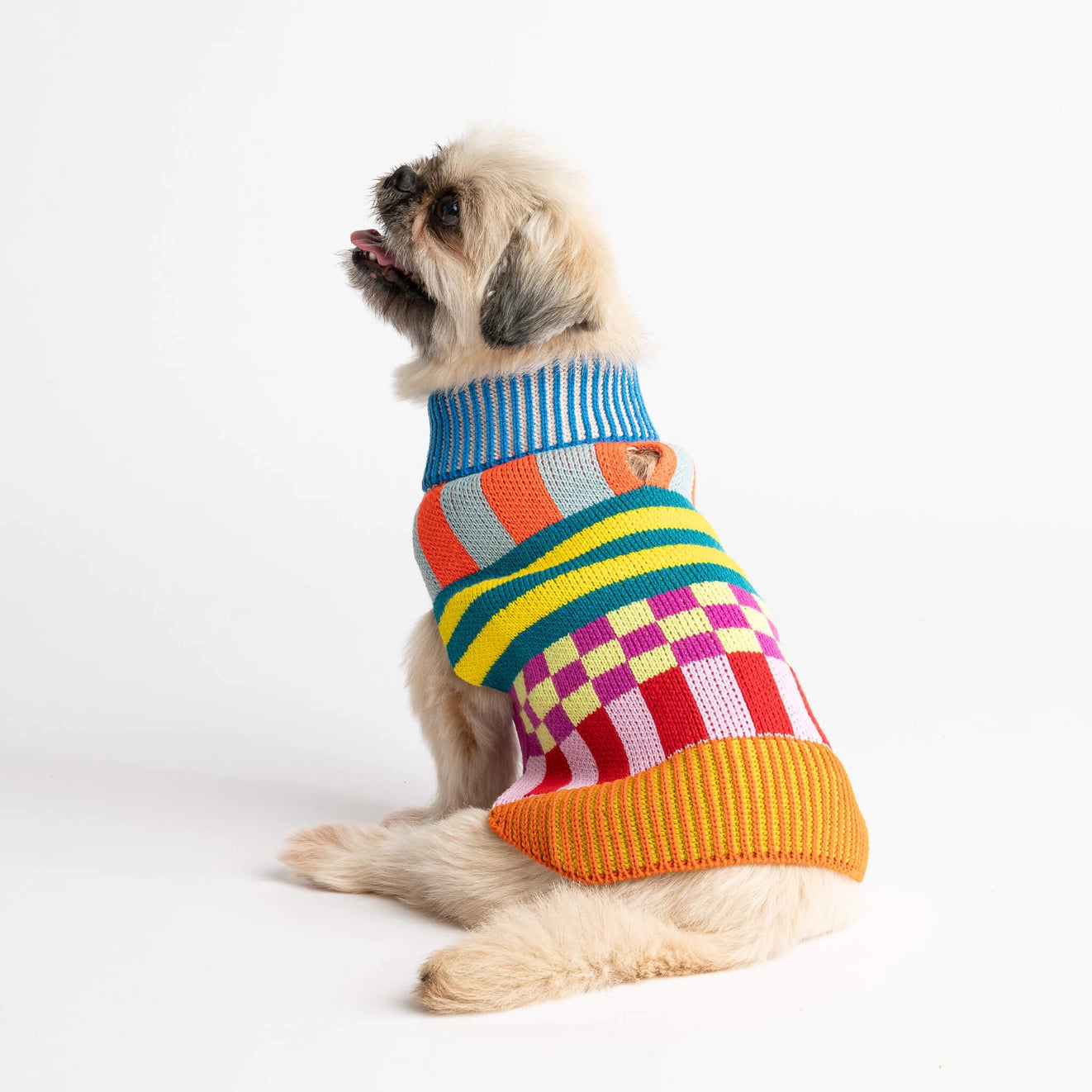 Rainbow Pattern Patch Dog Sweater