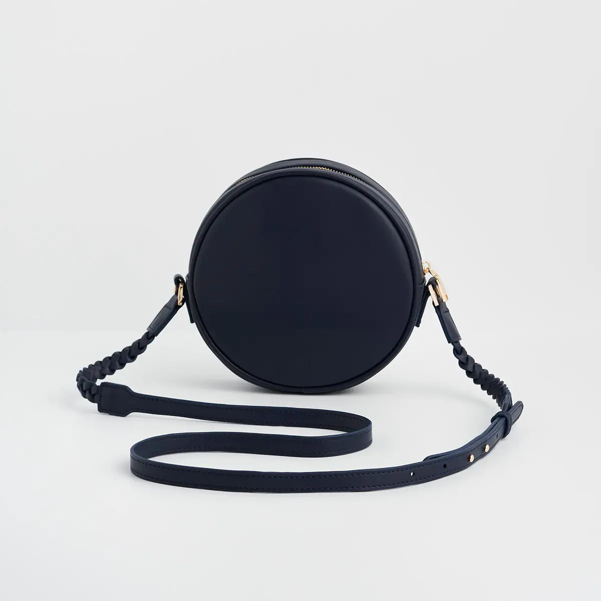 Red Admiral Navy Embroidered Circle Bag by Fable England