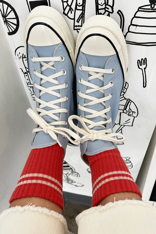 Red Boyfriend Socks by Le Bon Shoppe