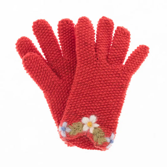 Red Eleanor Gloves by French Knot