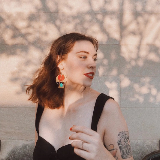 Red + Turquiose Deco Earrings by Otti