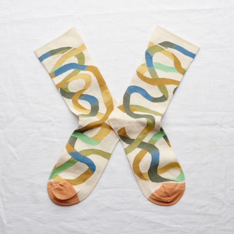 Ribbon Natural Socks