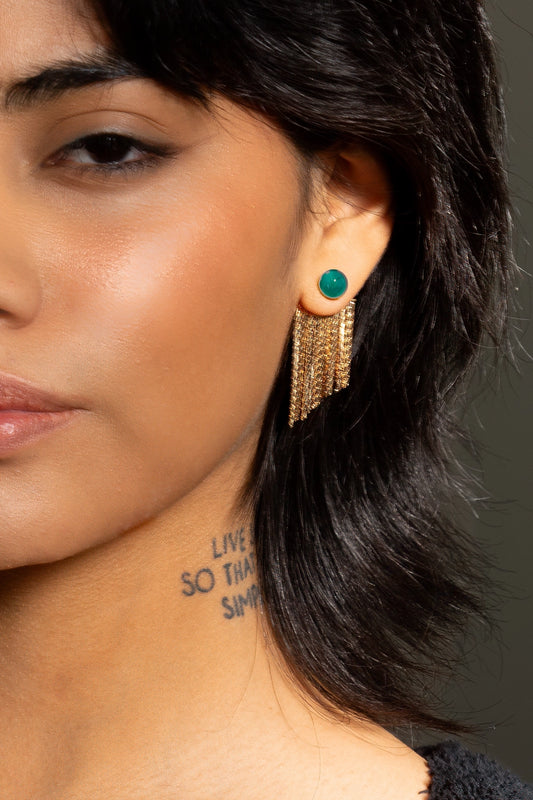 Green Onyx Rubell Layered Earring
