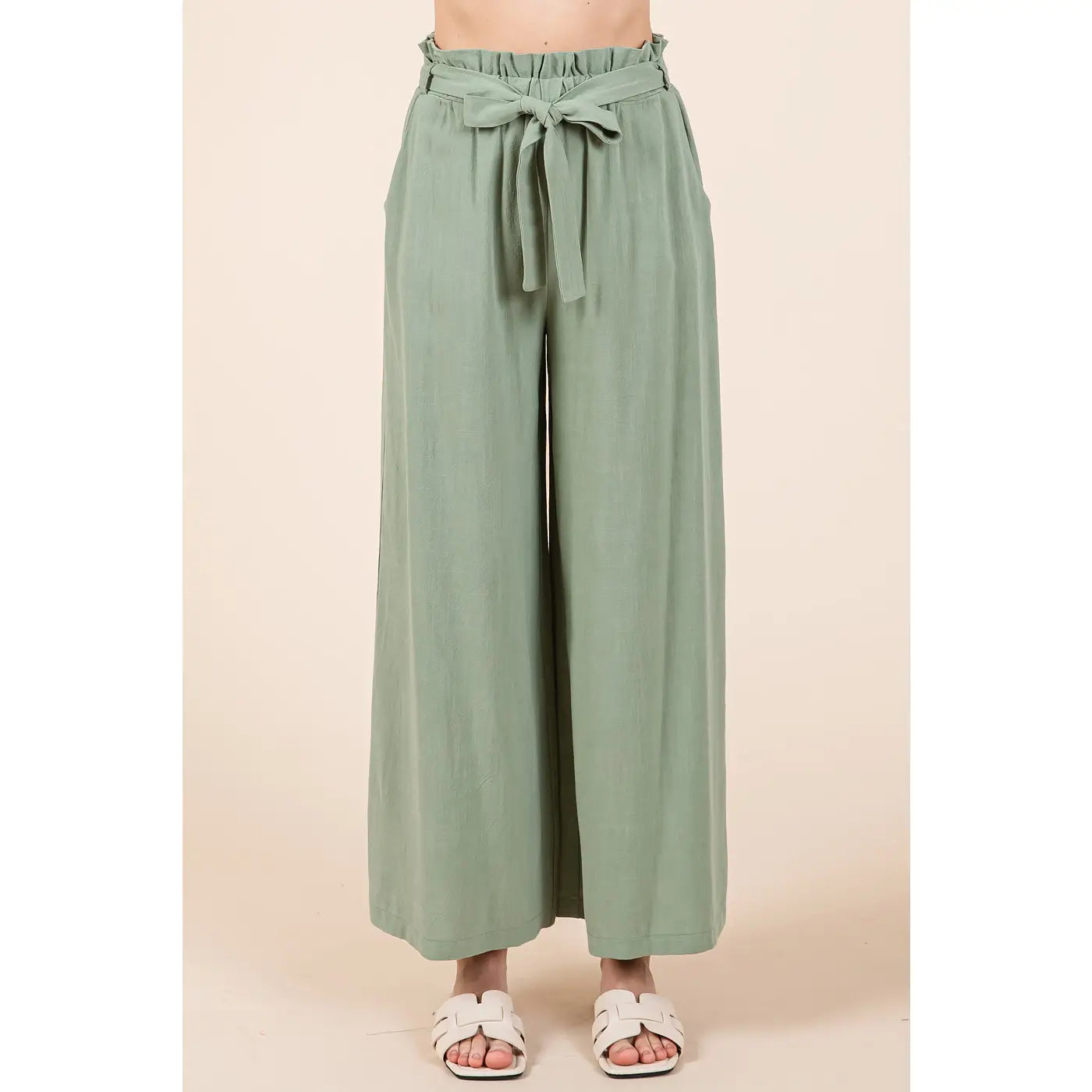 Sage Paper Bag Pants