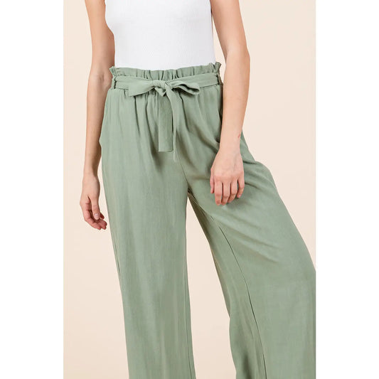 Sage Paper Bag Pants