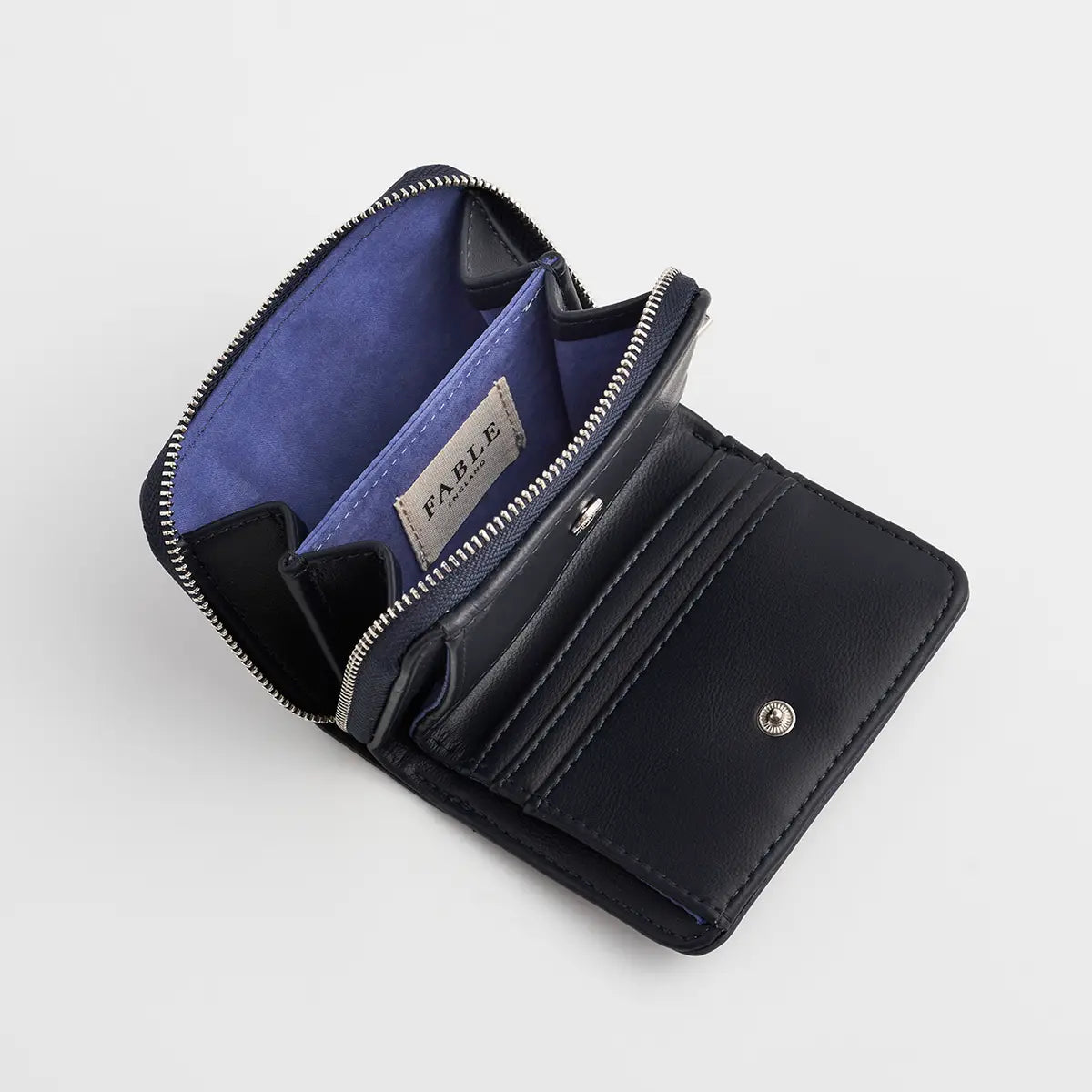 Selene Print Small Wallet in Navy by Fable England