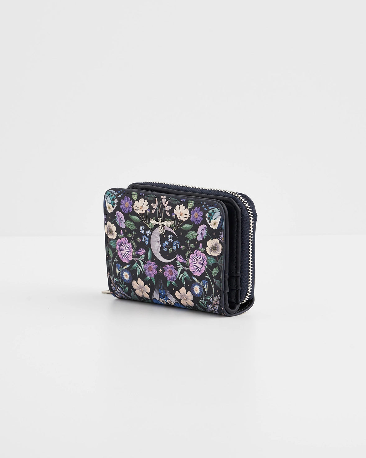 Selene Print Small Wallet in Navy by Fable England