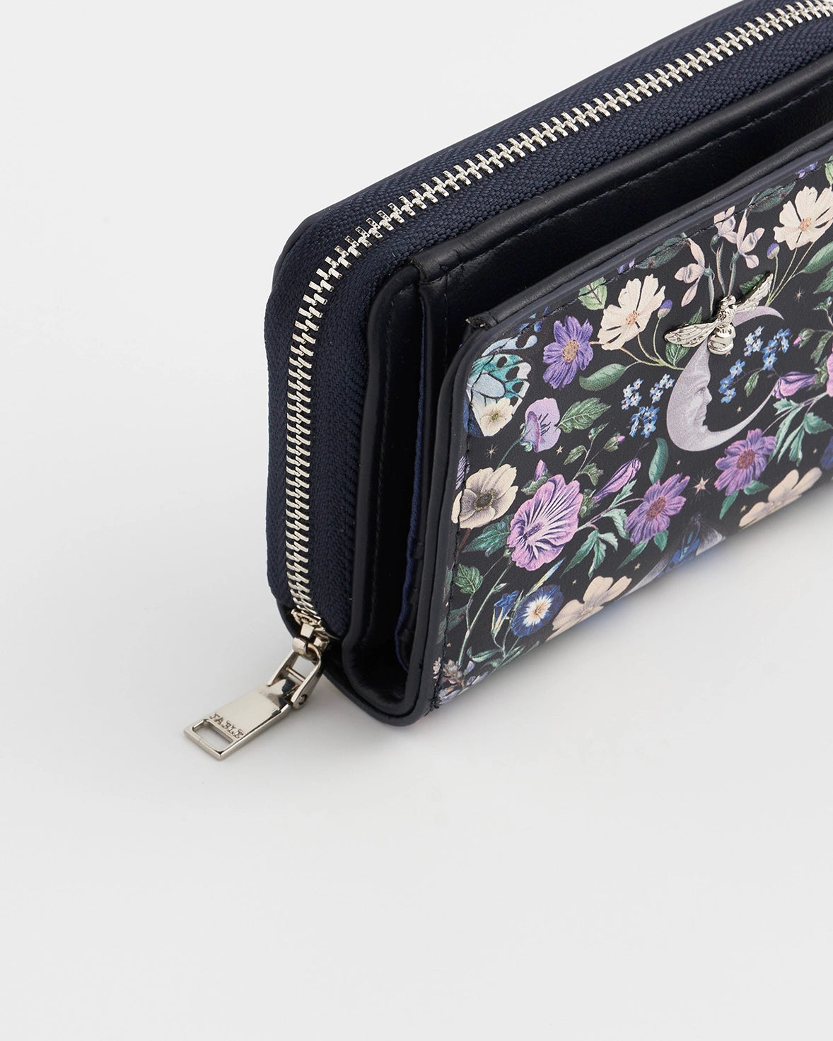 Selene Print Small Wallet in Navy by Fable England