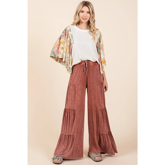 Sienna  Mineral Wash Tiered Pants