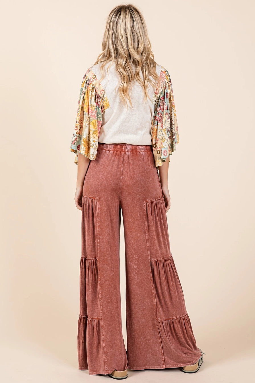 Sienna  Mineral Wash Tiered Pants