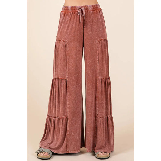 Sienna  Mineral Wash Tiered Pants