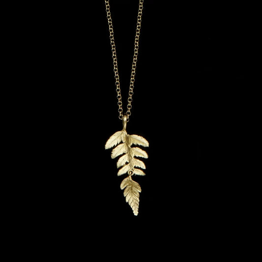 Single Fern Leaf Pendant 18"