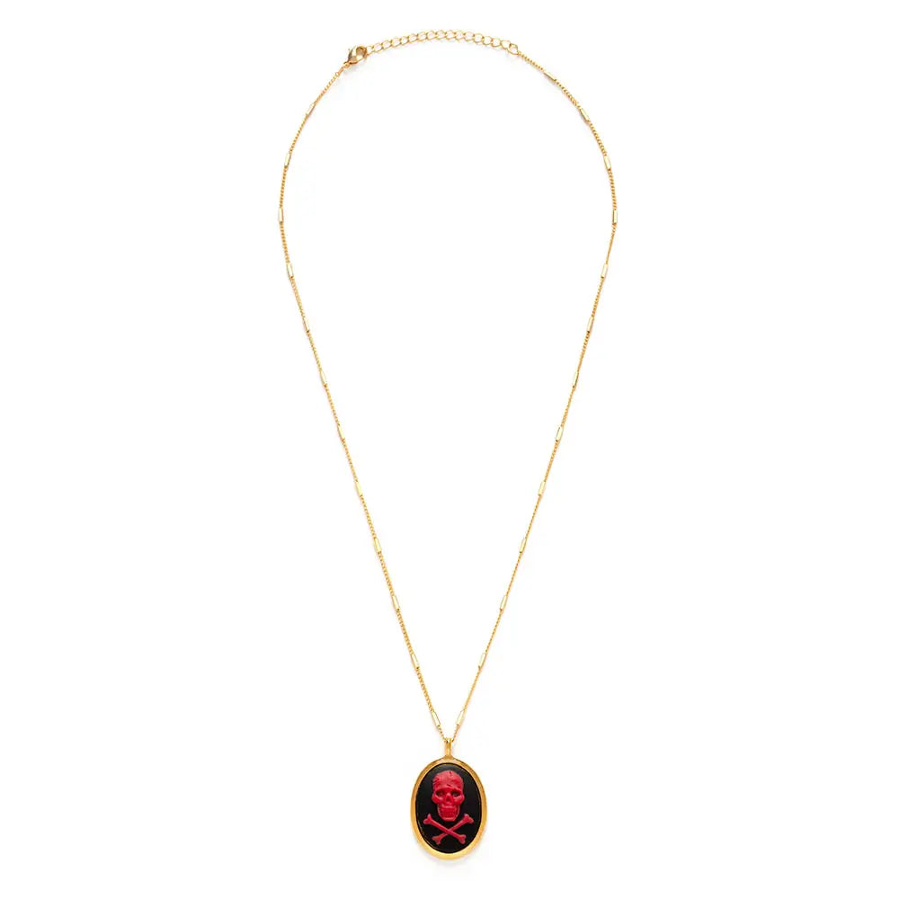 Skull and Crossbones Cameo Necklace