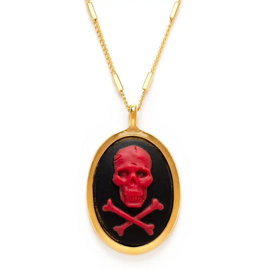 Skull and Crossbones Cameo Necklace