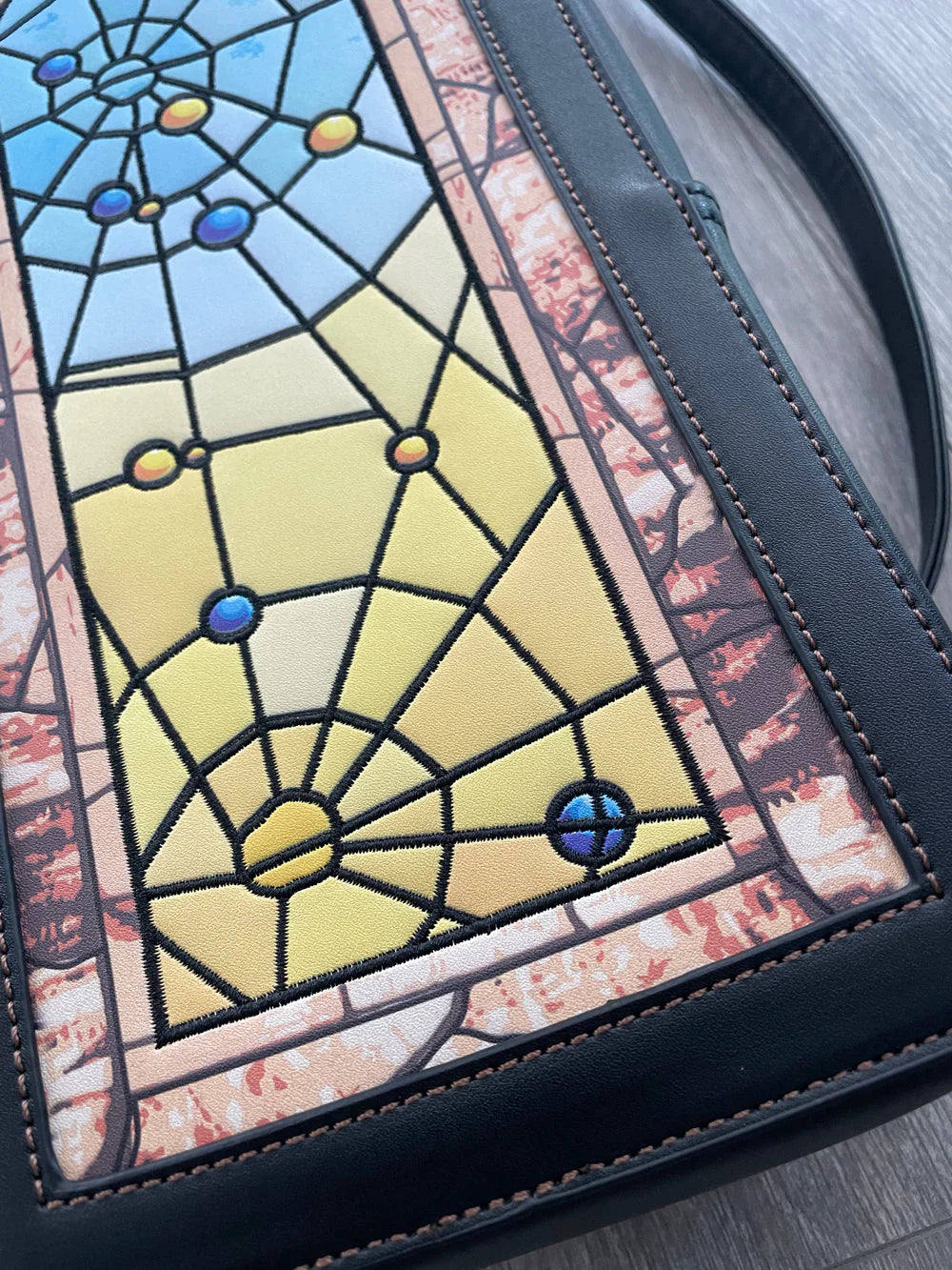 Spiderweb Stained Glass Window Backpack