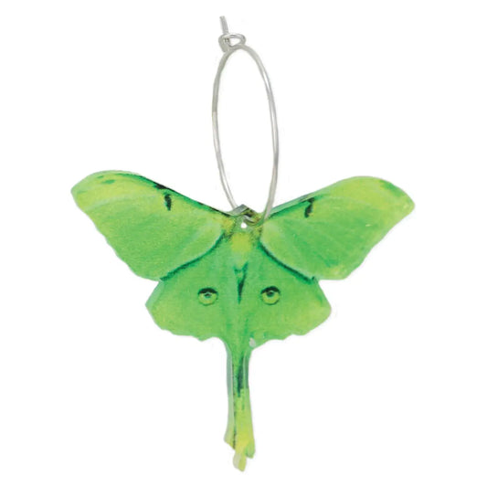 Luna Moth Hoop Earrings