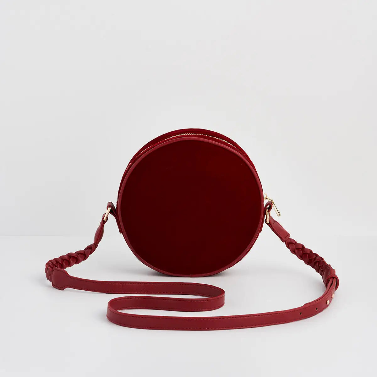 Star Gazing Rabbit Red Embroidered Circle Bag by Fable England
