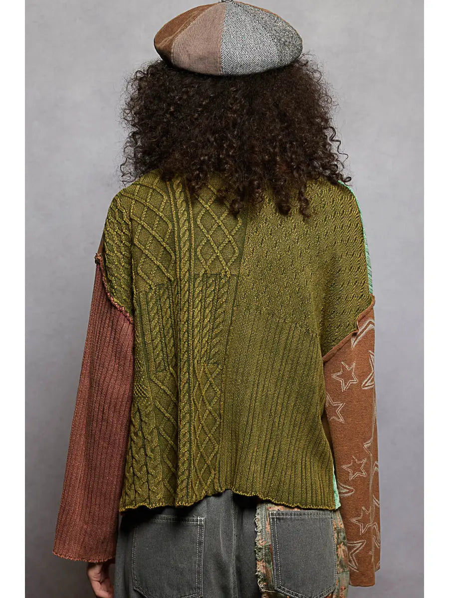 Star Pattern Patch Cardigan