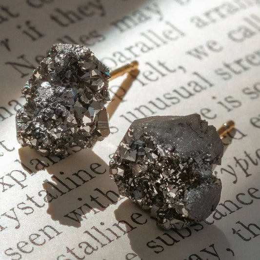 Stardust Druzy Studs- Silver