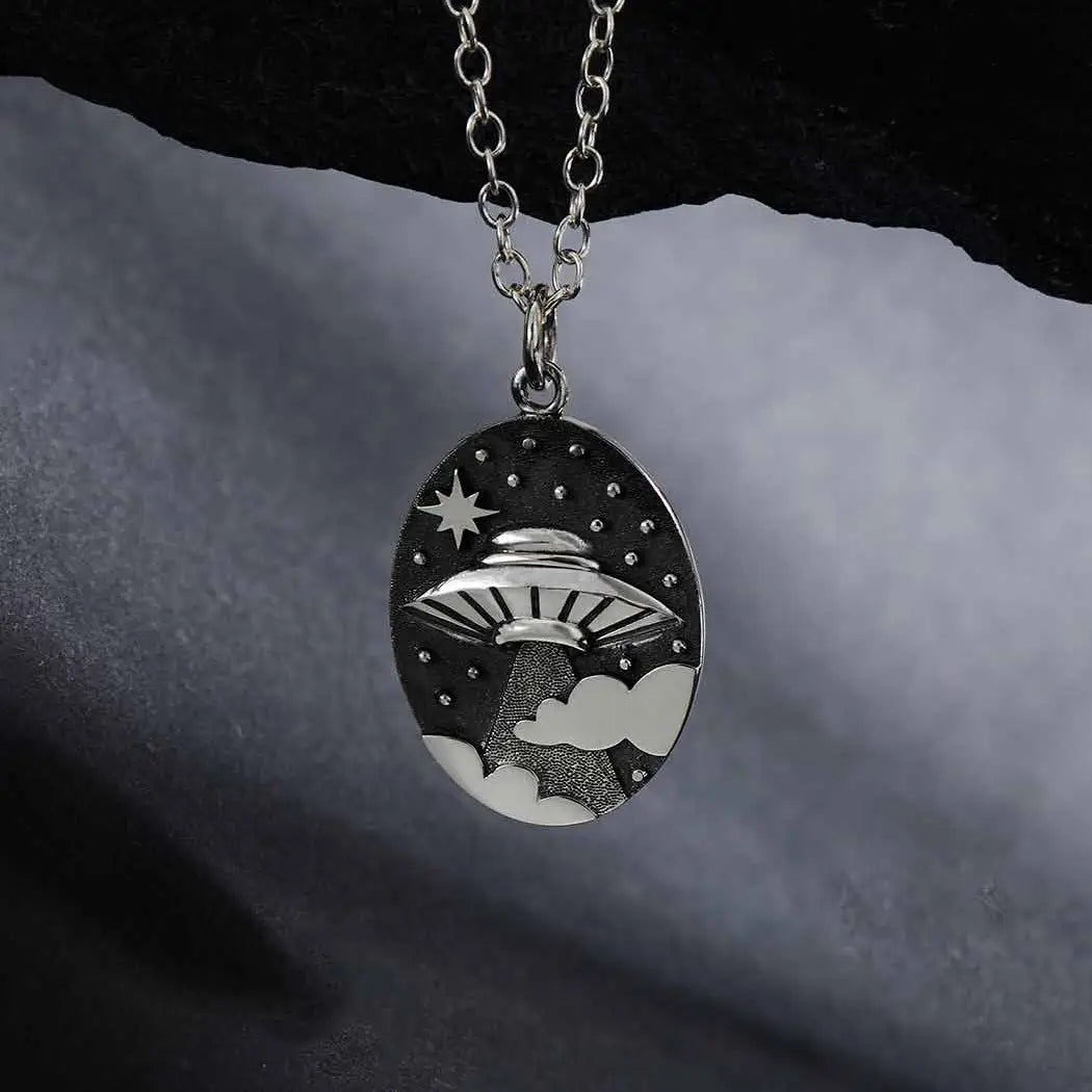 Ufo in Clouds Necklace