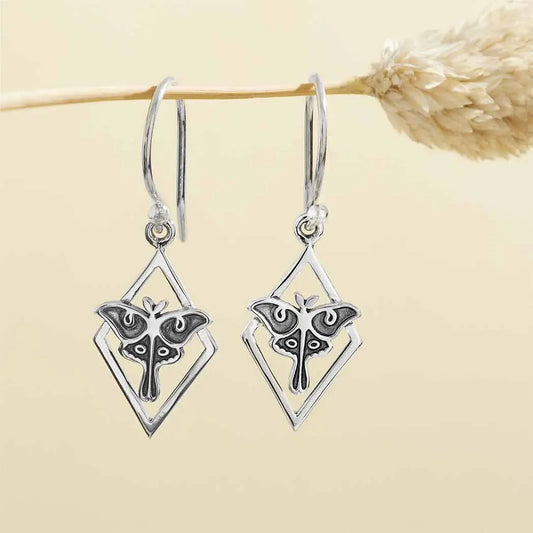 Geometric Luna Moth Earrings