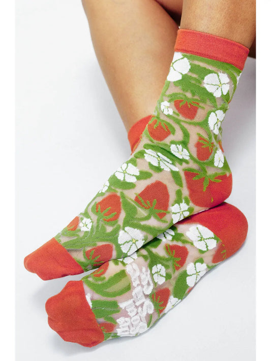 Strawberry Sheer Ankle Sock By Soulshine Co