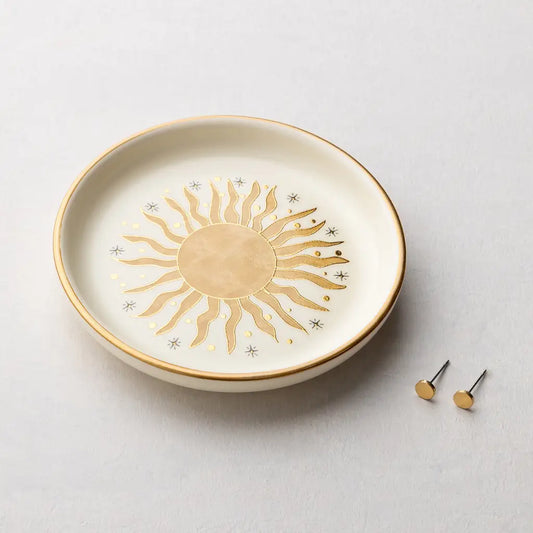 Sun Jewelry Dish & Stud Earring Set