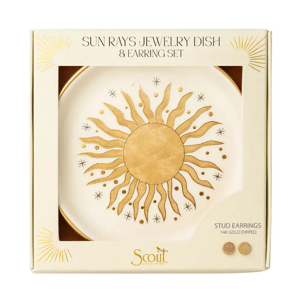 Sun Jewelry Dish & Stud Earring Set