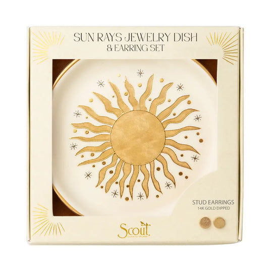 Sun Jewelry Dish & Stud Earring Set