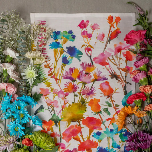 Supermarket Floral Tea Towel