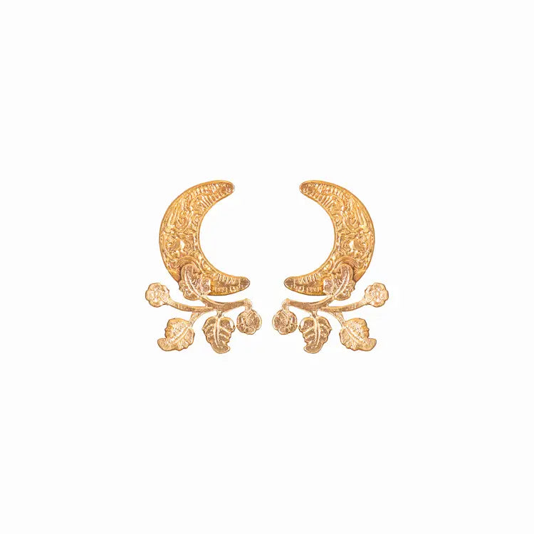 Suri Hand-Hammered Brass Stud Earrings by We Dream in Colour