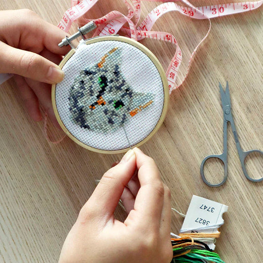 Tabby Cat Mini Cross Stitch Kit