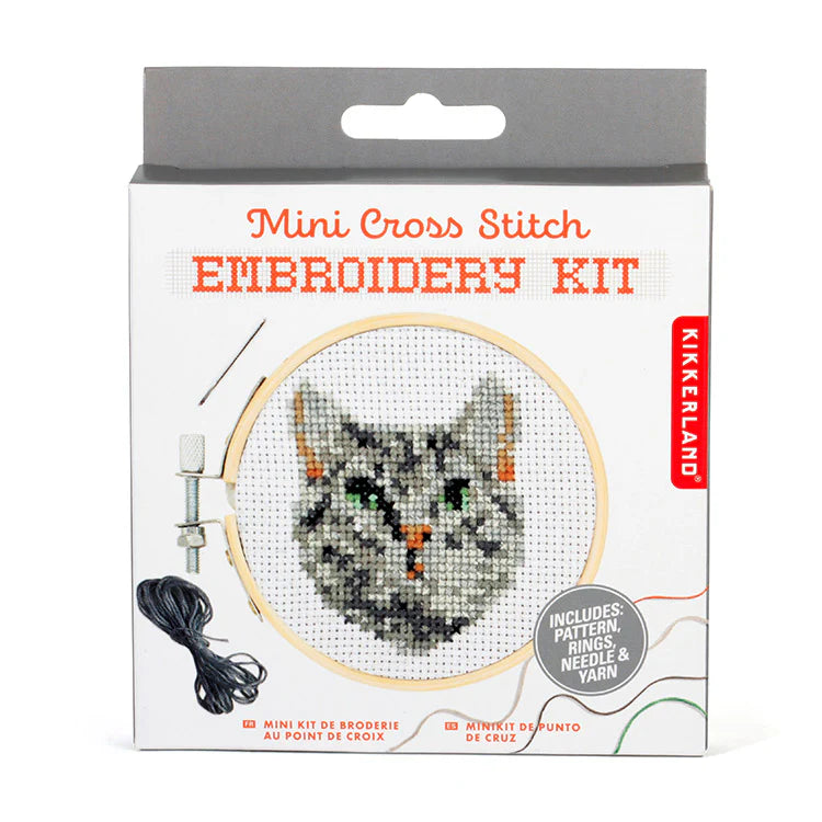 Tabby Cat Mini Cross Stitch Kit