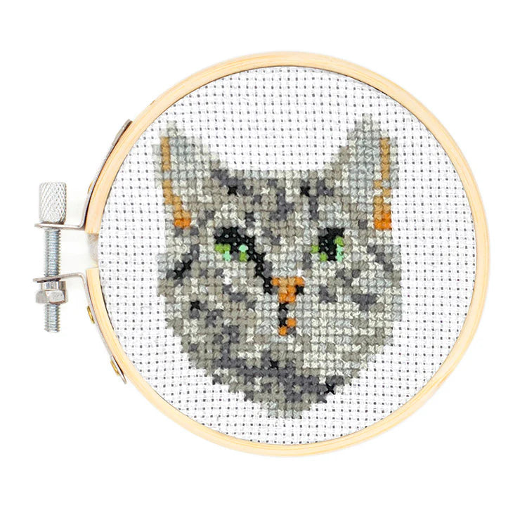 Tabby Cat Mini Cross Stitch Kit