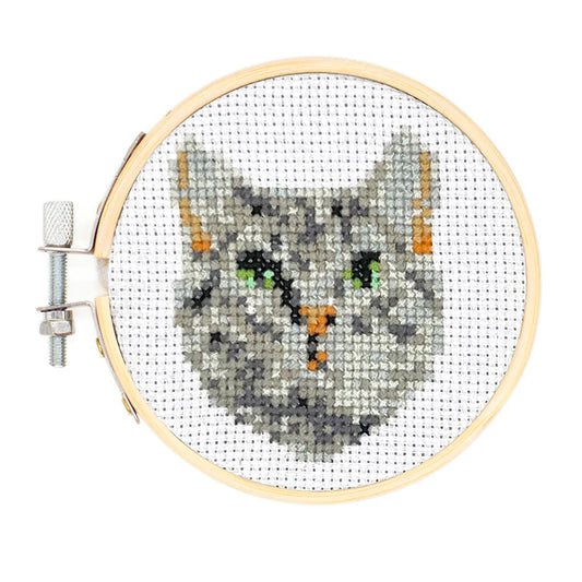 Tabby Cat Mini Cross Stitch Kit