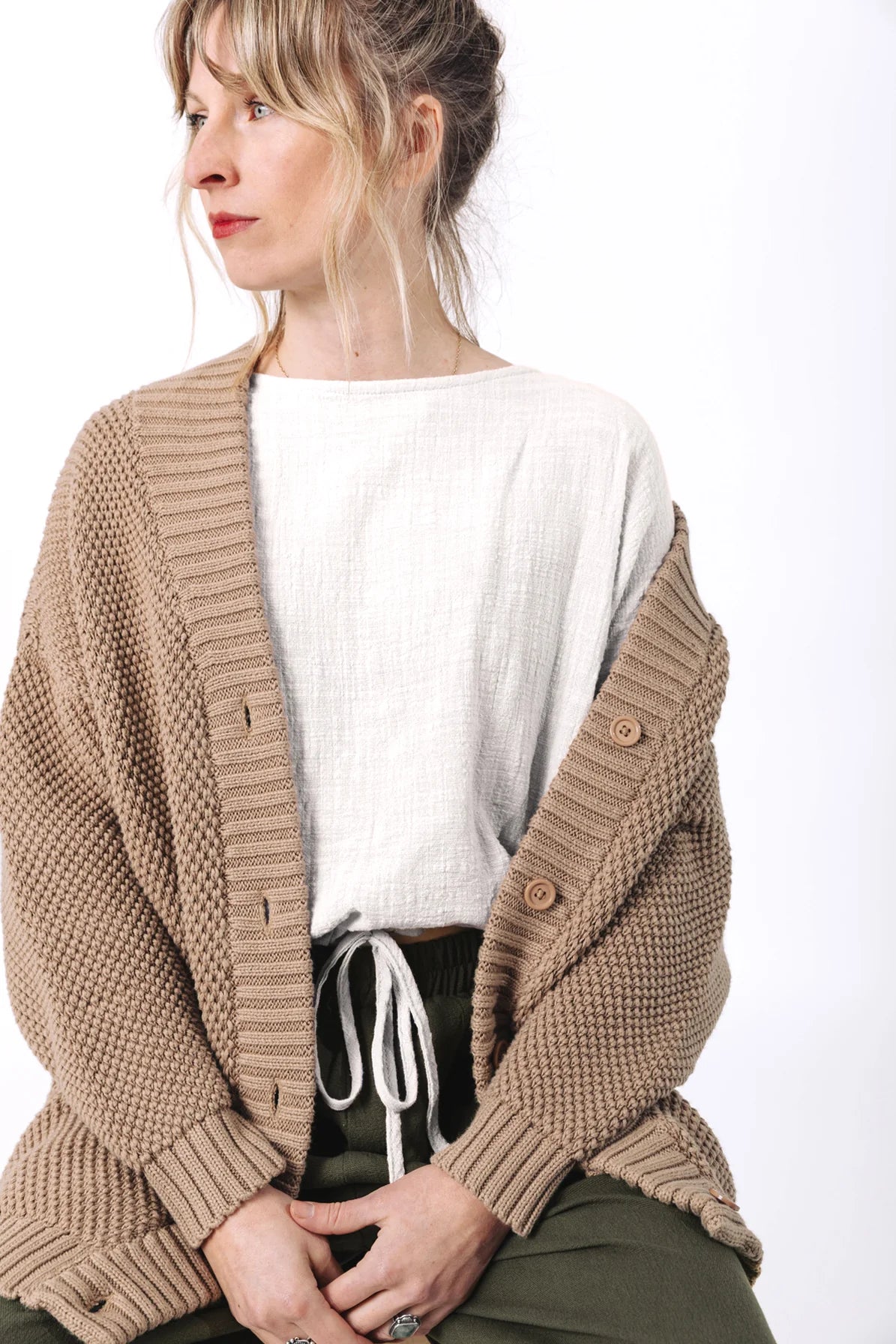 **Coming Soon** Tan Frankie Cardigan by Curator SF