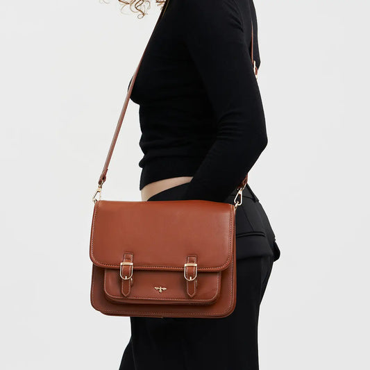 Tan Into the Woods Classic Satchel by Fable England