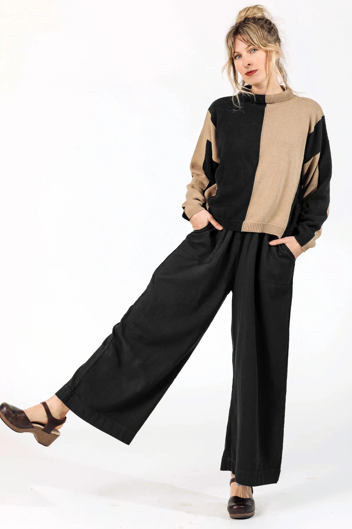 Tan & Black Sybil Sweater by Curator SF