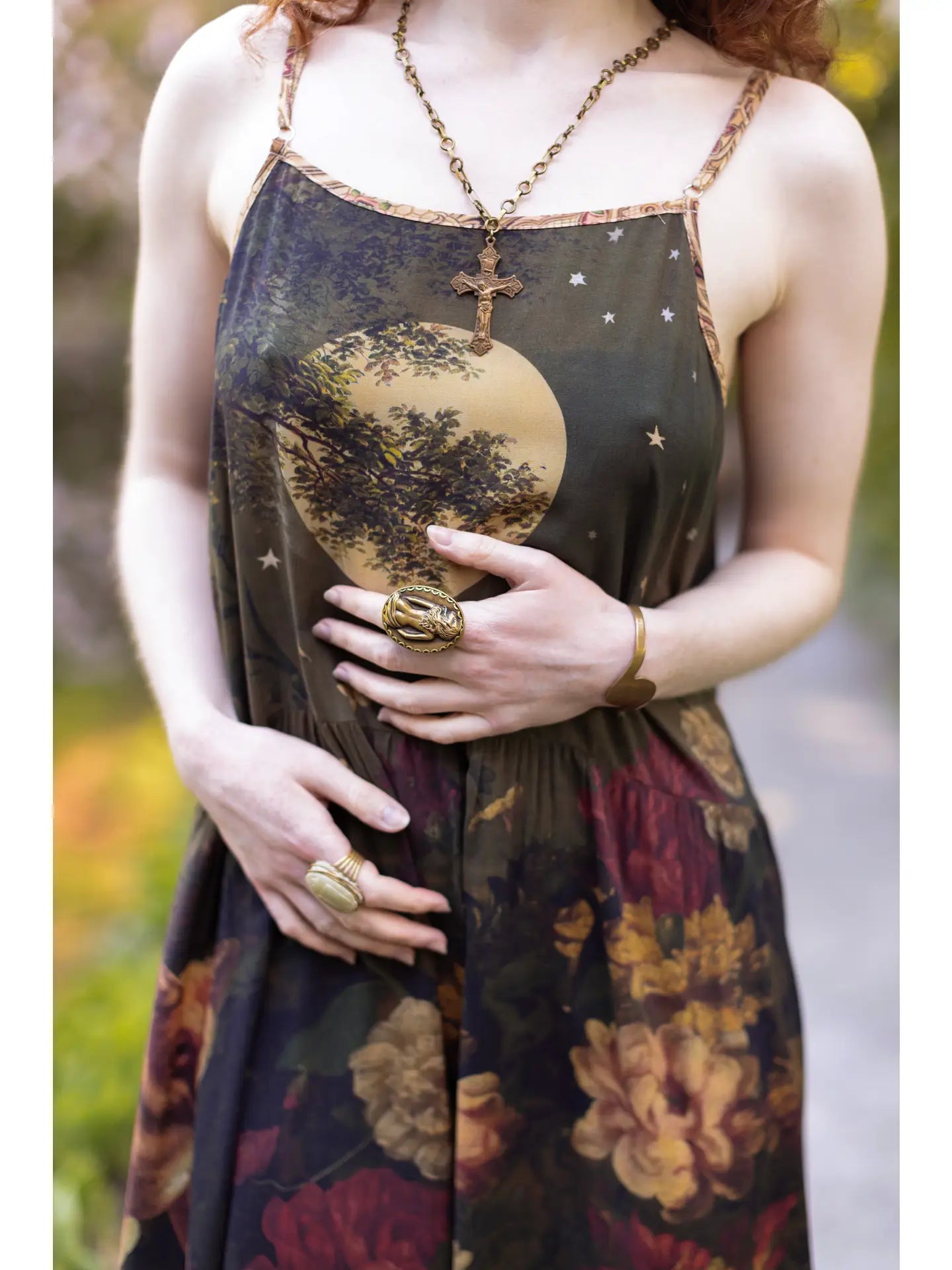 The Messenger Maxi Slip Dress w/ Joan of Arc
