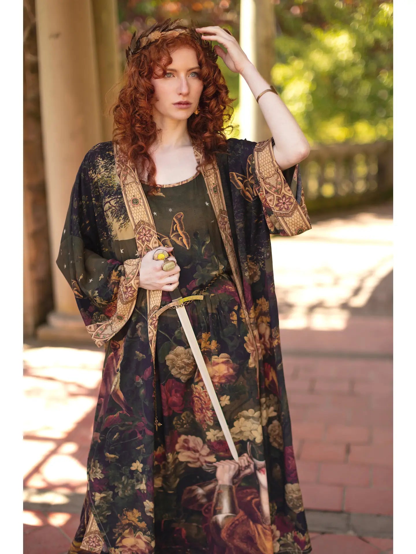 The Messenger Maxi Slip Dress w/ Joan of Arc