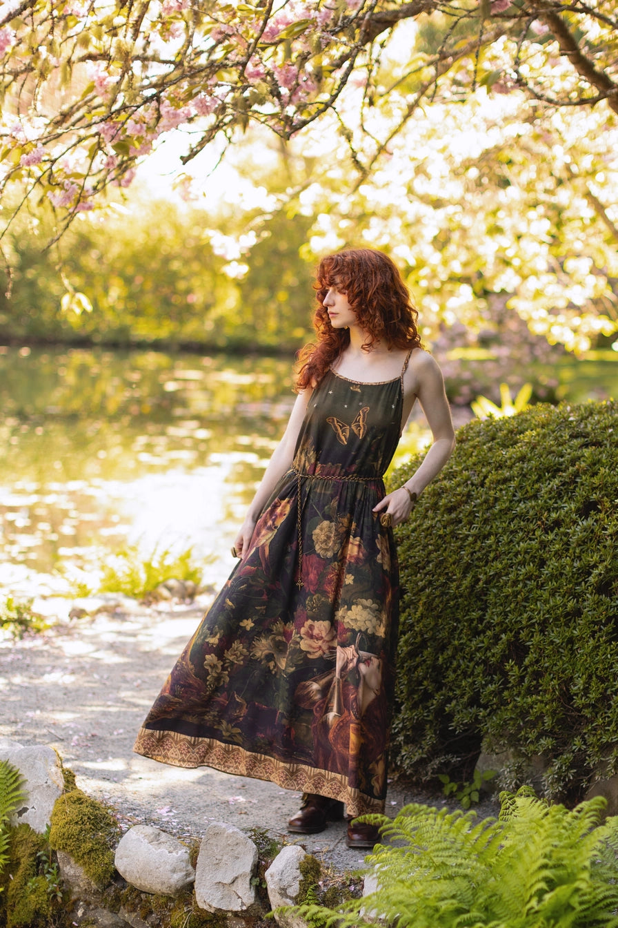 The Messenger Maxi Slip Dress w/ Joan of Arc