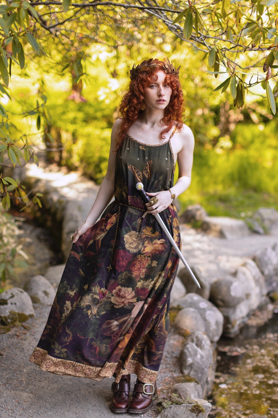 The Messenger Maxi Slip Dress w/ Joan of Arc
